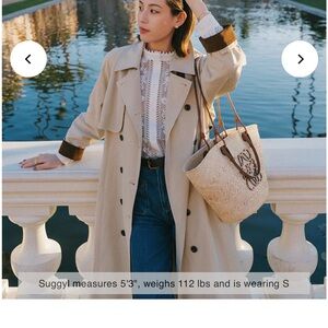 Petite Studio Tan and Brown Trench Coat - Brand New